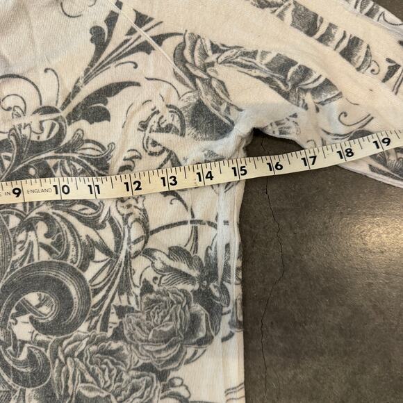 Vintage Y2k Mcbling Rhinestone White Cross Longsleeve Scrunch Tie Mini Dress S - Picture 5 of 6